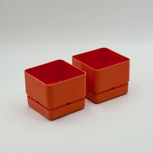 1970s Orange Plastic Planters: Italian Space Age Decor - Reflex Vastill