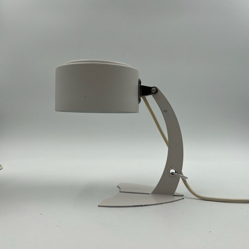 Geweldige Targetti Sankey jaren '70 bureaulampen Avantgarde iconisch ontwerp gemaakt in Italië zwanenhals metalen tafellamp afbeelding 3