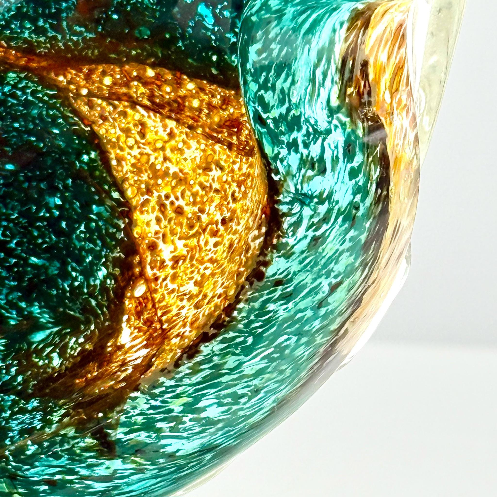 イムディーナガラス　花瓶 イムディーナガラスの花瓶：ヴィンテージアートガラス、ブルー