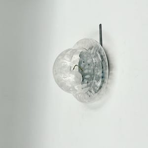 Vintage 1960s UFO Lamp: Mid-Century Modern Spotted Glass Flush Mount Light