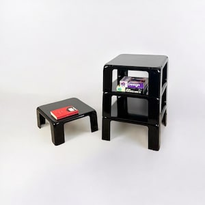 Set Satztische 4 Gatti von Mario Bellini für C&B Italia – 70s Italienisches Möbel Design in Schwarz glänzend