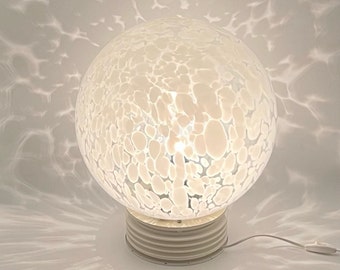 Enorme jaren '80 tafellamp, gevlekte glazen lichtlamp, vintage stijlvolle Italiaanse tafellamp decor, vloerlamp