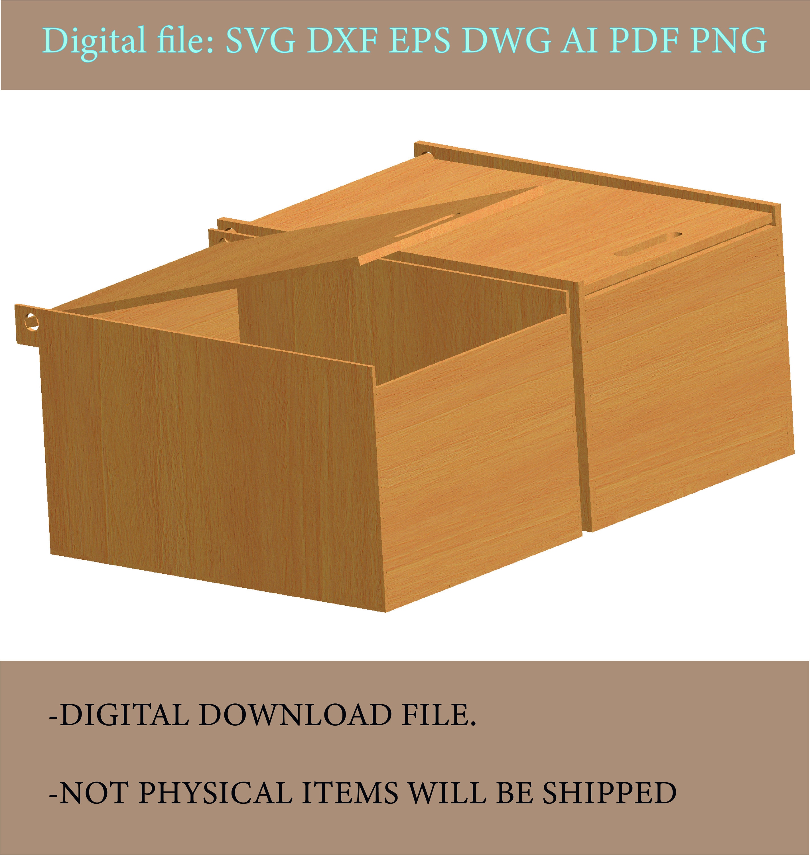 Laser Cut Storage Box, Box Template Svg, Box Svg File, Vector File for