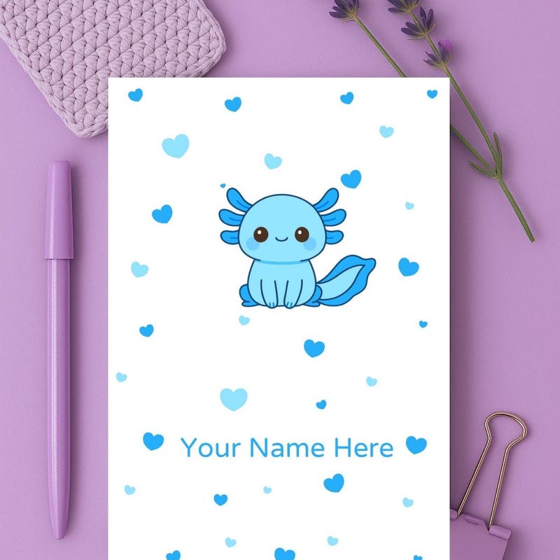 Axolotl Notebook - Etsy UK