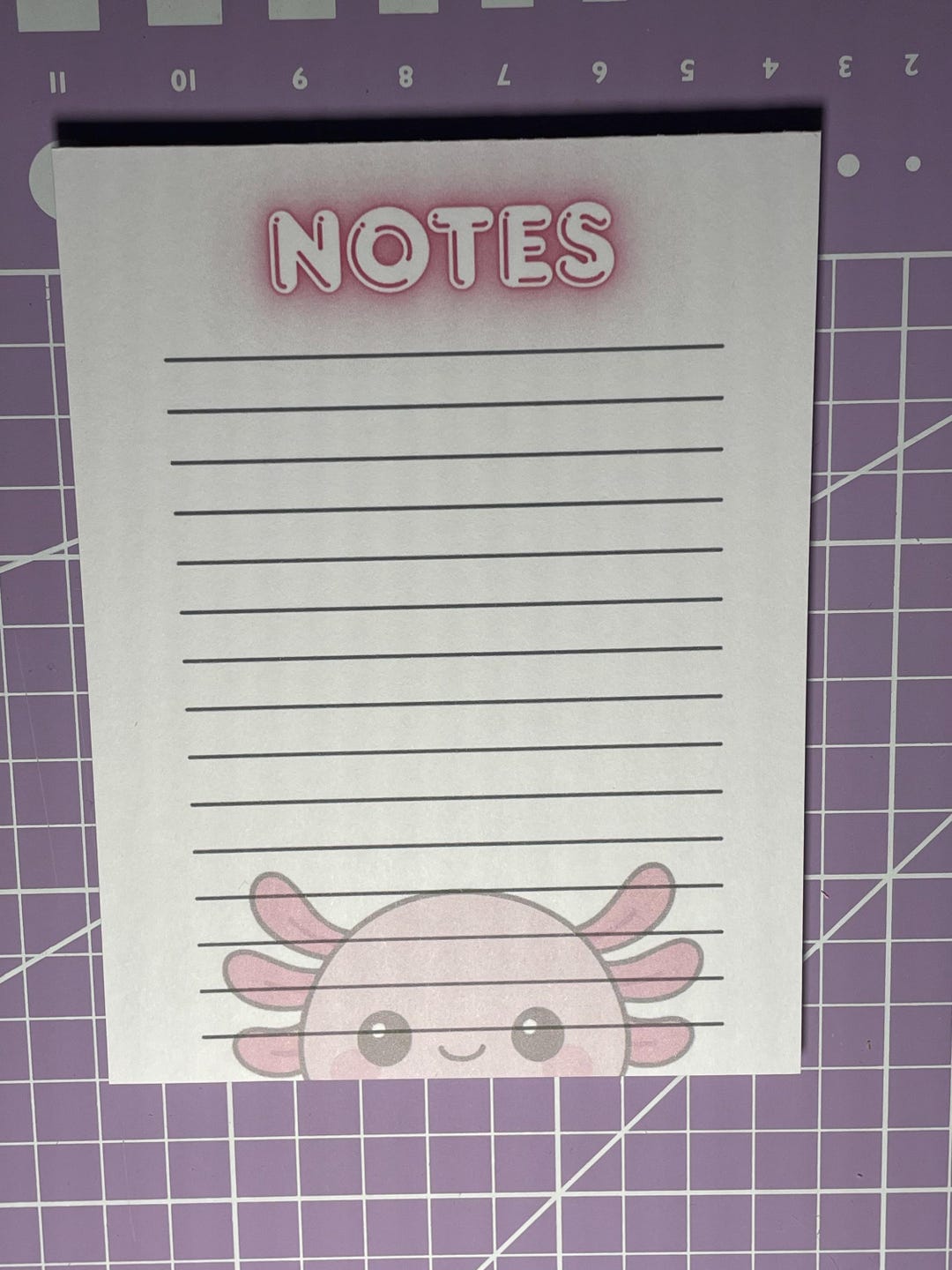 Axolotl A6 “notes” Notepad Made by Hand Pink Blue or Purple - Etsy