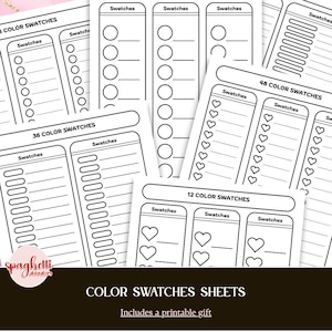 Marker Druckbare Swatches Arbeitsblätter, Anfänger Färbung Arbeitsbuch für Bastler