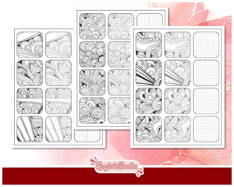 Zentangle Practice Patterns – Printable Tracing Sheets for Beginners ...