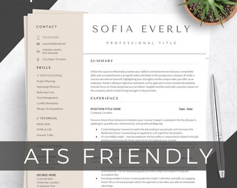 Stylish Resume Template for Word & Pages | Nurse Resume| ATS Friendly| 1-5 Pages + Cover Letter and Reference Template