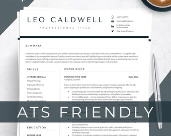 Modern CV Template | Clean Resume for Word | Minimalist Resume for Mac | Professional & Simple | Instant Download