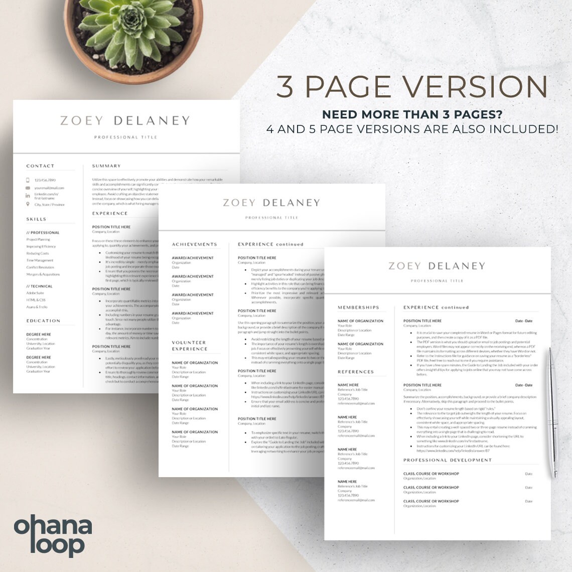 Modern Resume Template for Google Docs, Word, Apple Pages | ATS ...