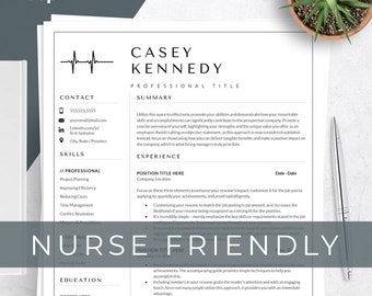 Nursing Resume Template for Google Docs, Word & Pages | Registered Nurse, Remote Nurse | New Grad Nurse Practitioner