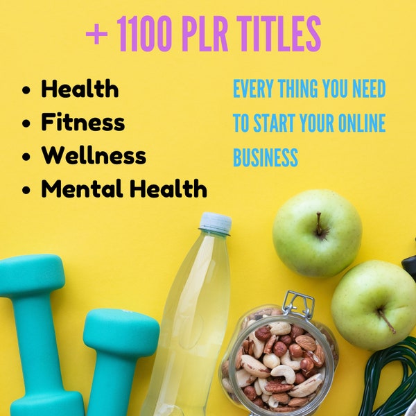 Over 1100 PLR Fitness, Health, Wellness eBooks pack with Resell Rights | Mental Health, Healthy diet, Anti Aging, Weight Loss, Yoga, Detox