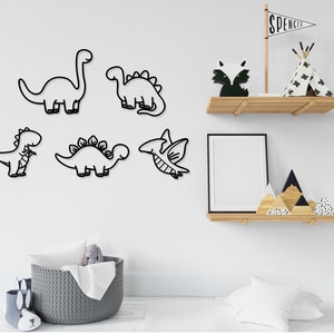 Dinosaur Shaped Wooden Wall Decor for Kids' Room - Playful Charm, Imaginative Decor, Wood Wall Art, Kids Wall Decor Art