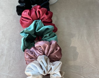 Scrunchie Samtstoff in Schwarz/Rot/Rosa/Grün/Beige