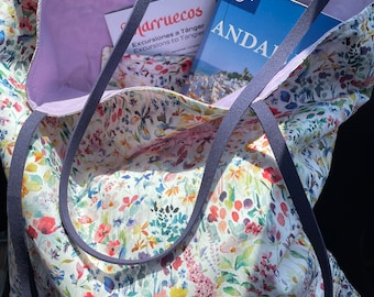 Liberty London Baumwolle Leichte Stofftasche in Blumen Muster, Liberty Tana Lawn Cotton