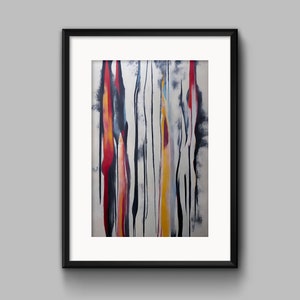 White Stripes Abstract Painting | Abstract Art | White Lines | Brush Strokes Painting | Printable Art