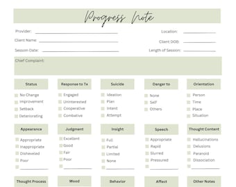 Progress Note Template Bundle