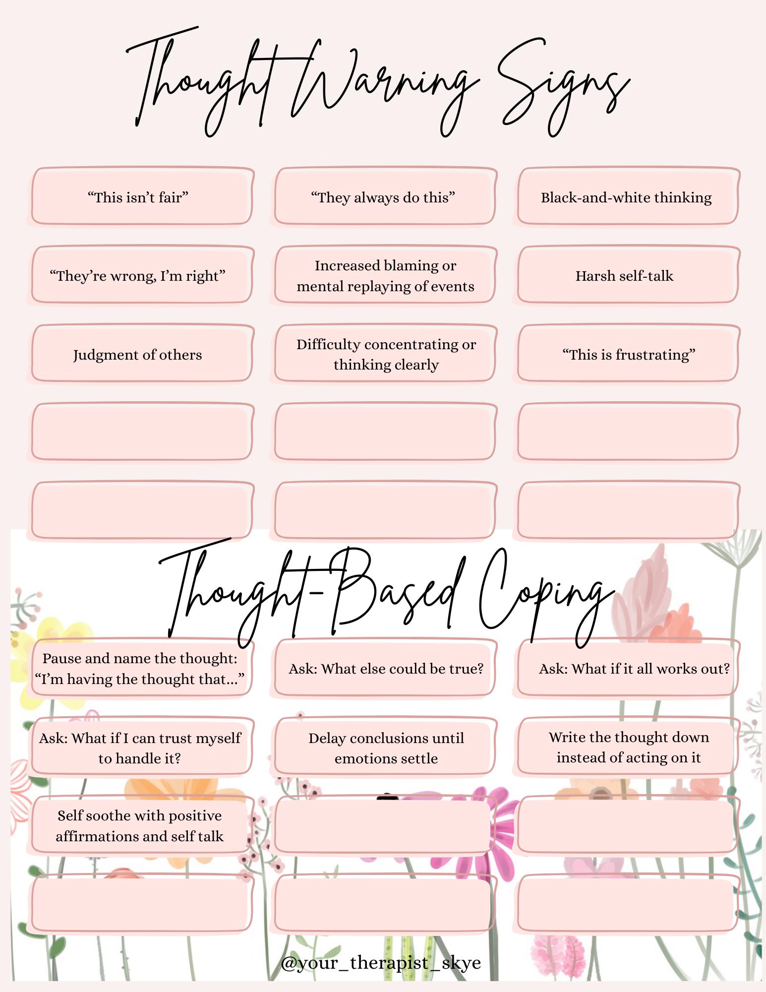 Anger Management Worksheet for Adults | Anger Triggers + Warning Signs ...