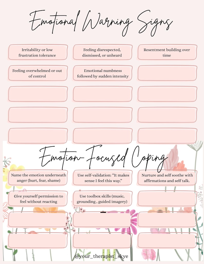 Anger Management Worksheet for Adults | Anger Triggers + Warning Signs ...