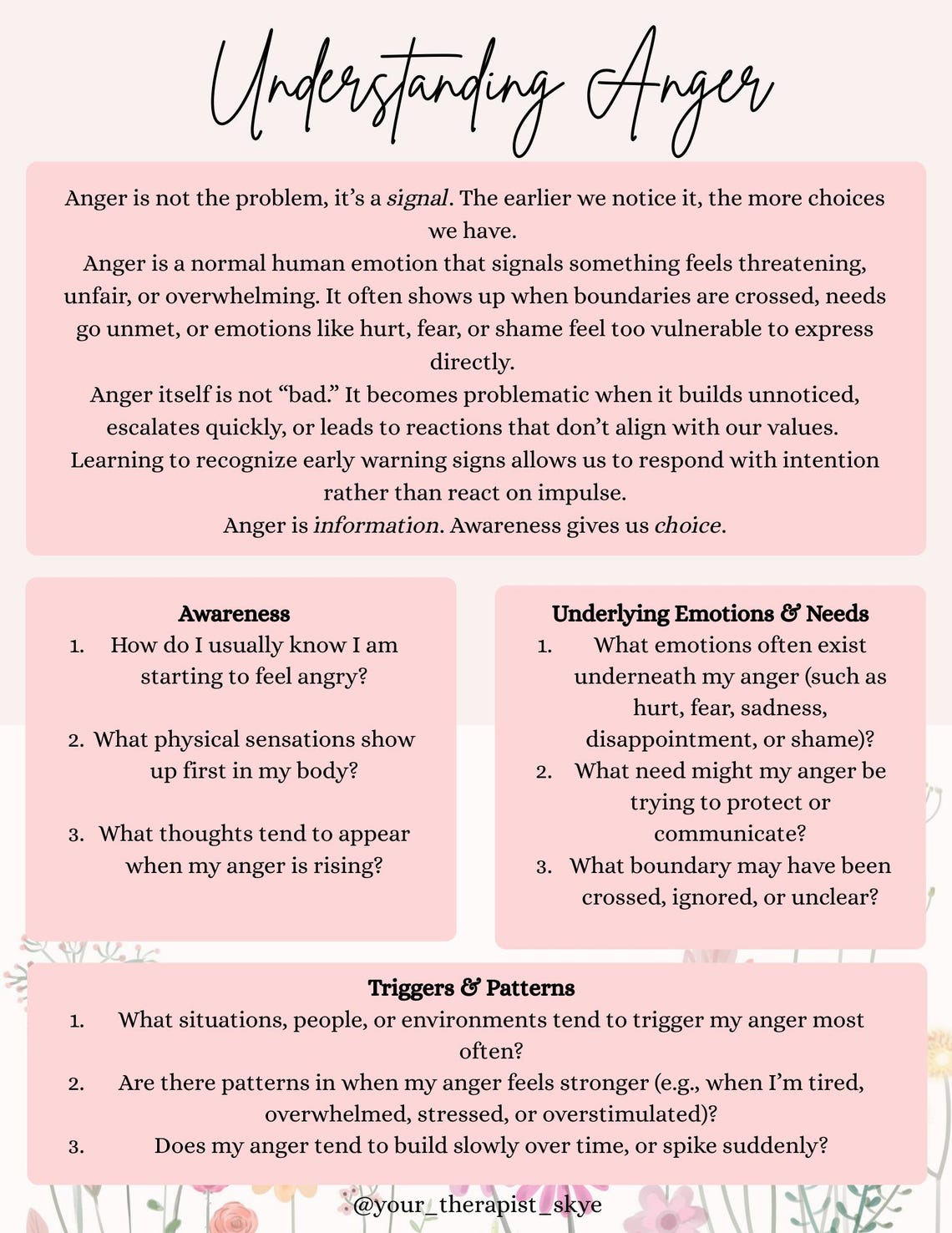 Anger Management Worksheet for Adults | Anger Triggers + Warning Signs ...