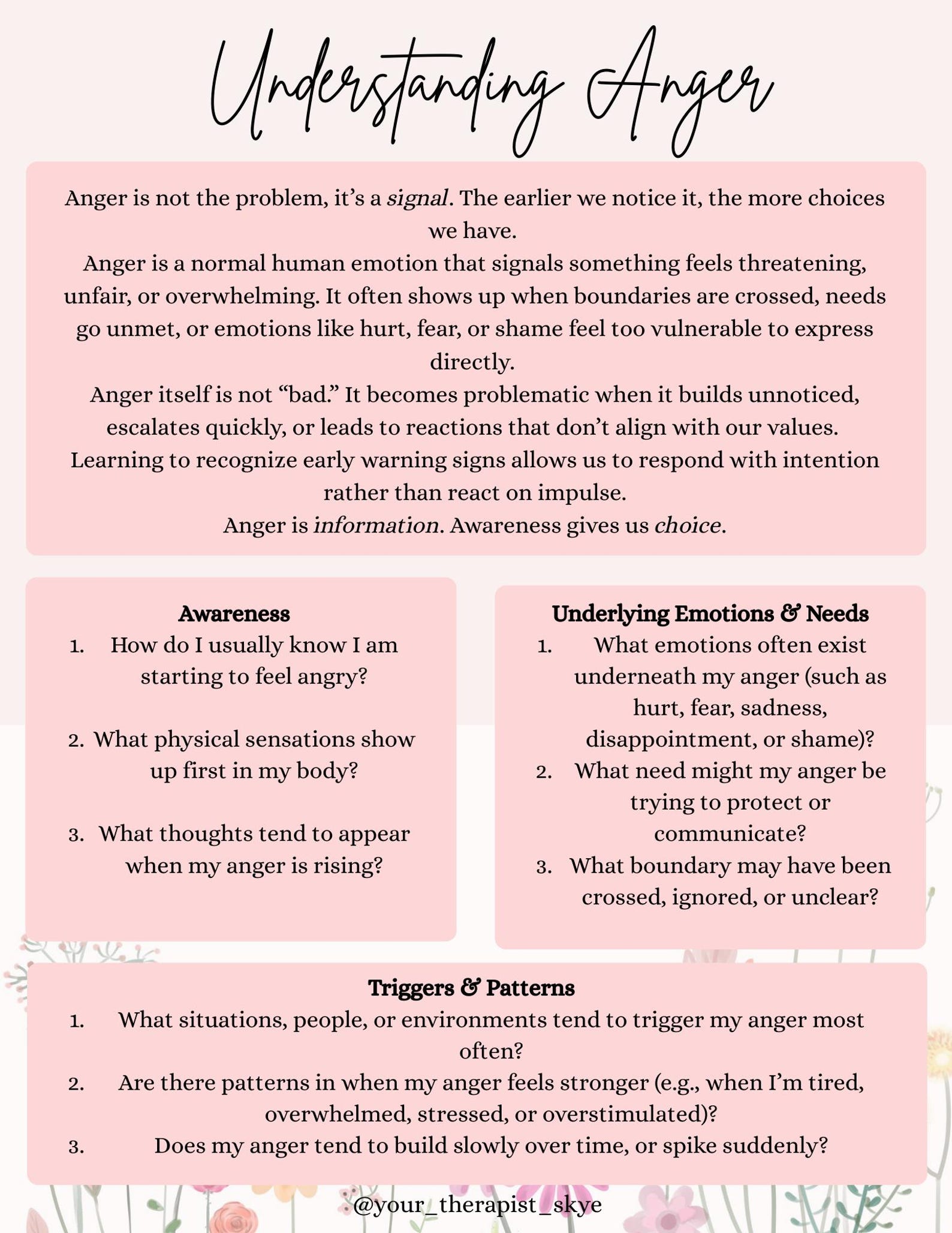 Anger Management Worksheet for Adults | Anger Triggers + Warning Signs ...