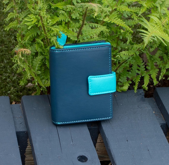 Nevaeh Navy Leather Purse – Small RFID Wallet for Women, Genuine