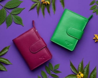 Small Leather Trifold Wallet – RFID Blocking Ladies Purse