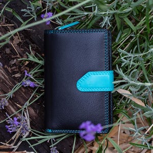 Small Navy Leather Purse – RFID Women’s Wallet – Slim Handmade Designer Calf Leather Wallet – Gift for Her – Nevaeh Ladies Purse