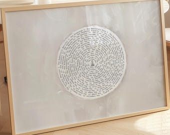 99 Names of Allah Art – Beige Islamic Home Decor, English Arabic Calligraphy