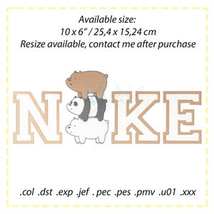 We Bare Bears NIKE - Embroidery Hoop 6x10" - Unique Gift