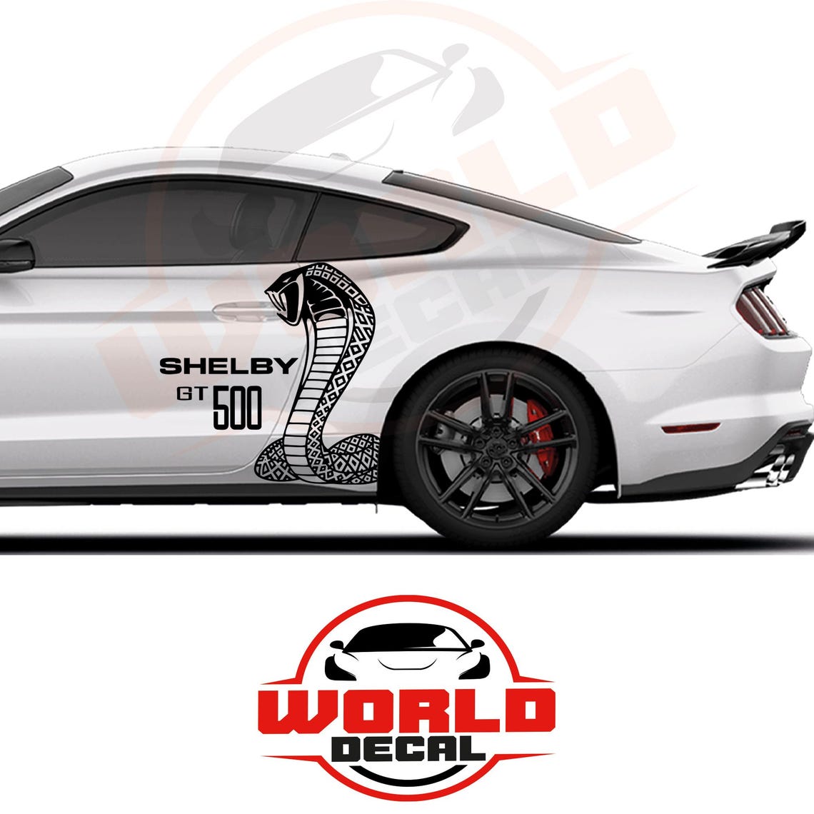 Mustang Shelby GT500 Cobra Decal, Aggressive Snake Side Body Vinyl ...