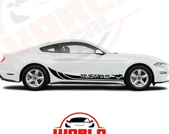 Ford Mustang Pony Rocker Side Stripes Graphics Decals - Includes Both Side