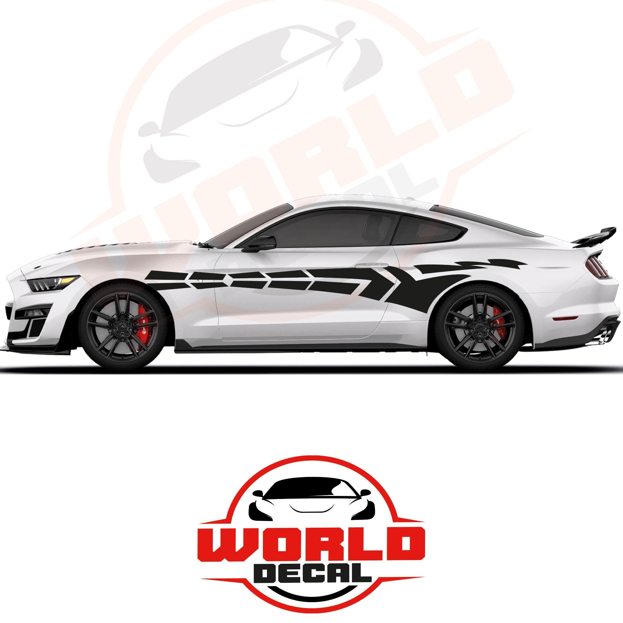Fragmented Racing Stripes, Shredded Side Body Vinyl Graphics for Cars ...