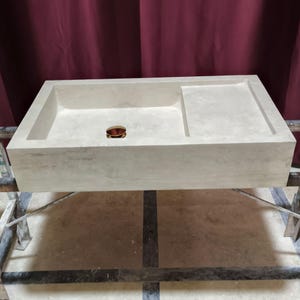 Lavabo de travertino, lavabo de mármol para baño, lavabo personalizado montado en la pared, lavabo de piedra natural, fregadero de cocina moderno