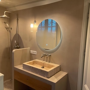 Handcrafted Travertine Vessel Sink: Rustic Stone Bathroom Vanity