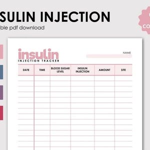 Insuline Dosage, Insulin Log, Insulin Tracker, Diabetes Log, Diabetes ...
