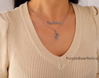 Taylor Swift Inspired Reputation Album Snake Necklace - Double Pendant Jewelry, Ideal Gift for Music Lovers, Swiftie Fans, Gift for Her
