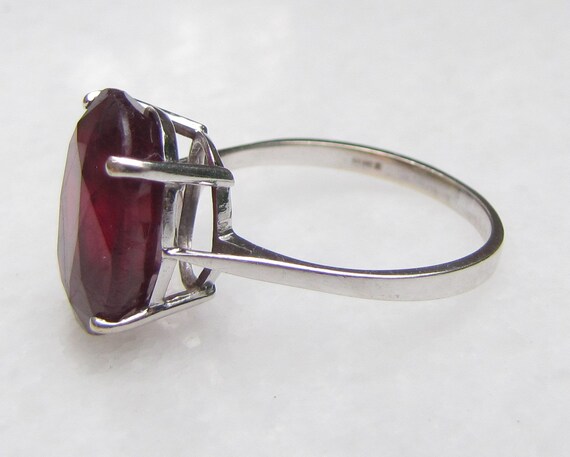 Ruby & 14ct White Gold Solitaire Ring - image 4