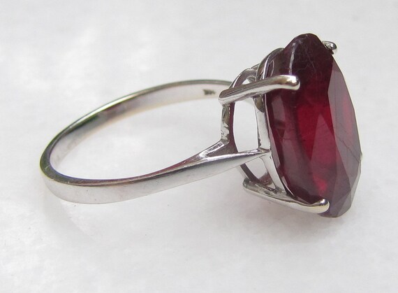Ruby & 14ct White Gold Solitaire Ring - image 3