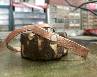 Brazalete de Cobre Orgánico Puro y Plata / Brazalete Brazalete de Cobre Grano / Cobre Puro, Plata Fina
