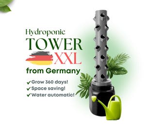 Hydroponic Tower, vertical garden - hydroponic systems with automatic irrigation for indoor and outdoor use - complete set.