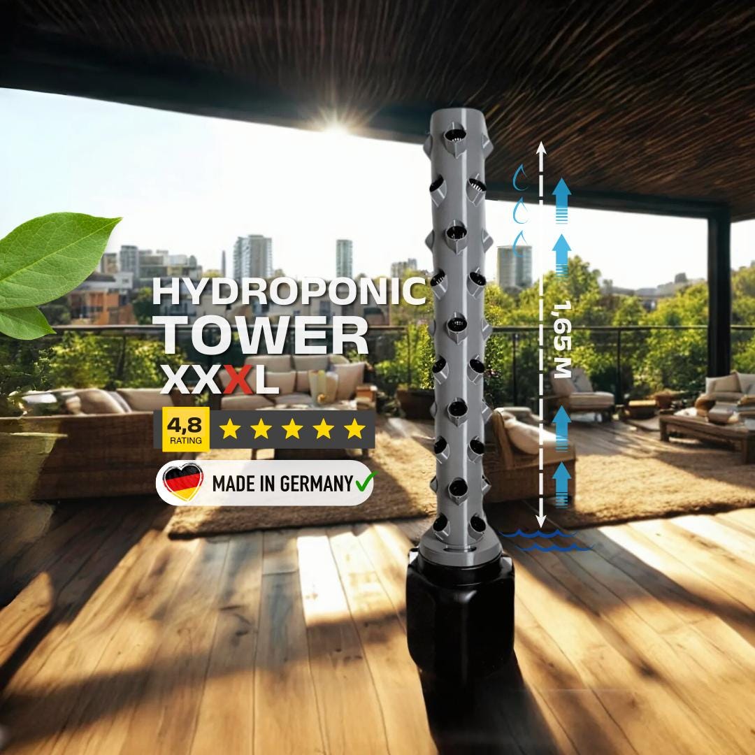 Hydroponic Tower – Vertical Garden | Hydroponic Tower 40 Plants | Automatic Irrigation | 30L Tank | 3D-Printed PETG | Indoor & Outdoor