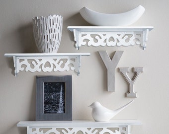 3 pcs Set Floating Wall Shelves In White