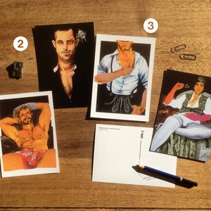 4er Postkarten Set, Postkarte Mann, Gute Besserung, sexy Mann, schwule Kunst, queer, gay art print, Mann nackt, gay male, art deco