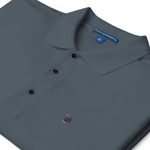 Embroidered Turkey October November Fall Thanksgiving Men&#39;s Premium Polo