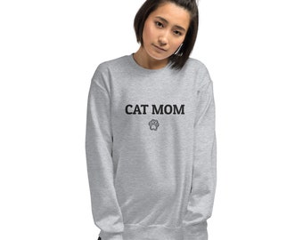 Embroidered Cat Mom Sweatshirt