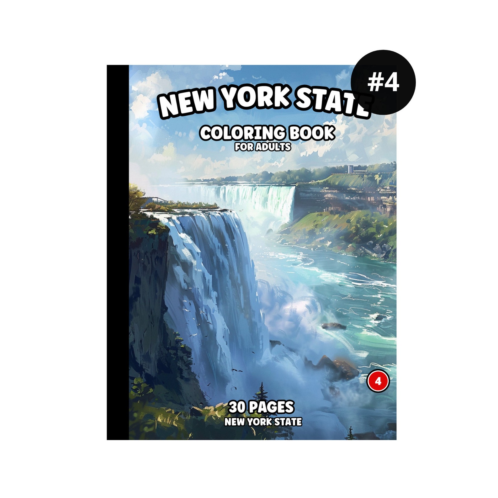 New York State Coloring Book for Adults, Niagara Falls, Watkins Glen ...