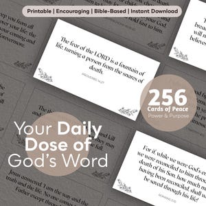 256 druckbare Bibelverskarten, tägliche Schrift-Karteikarten, christliche Affirmationskarten, Ermutigungs- und Andachtskarten, digitaler Download