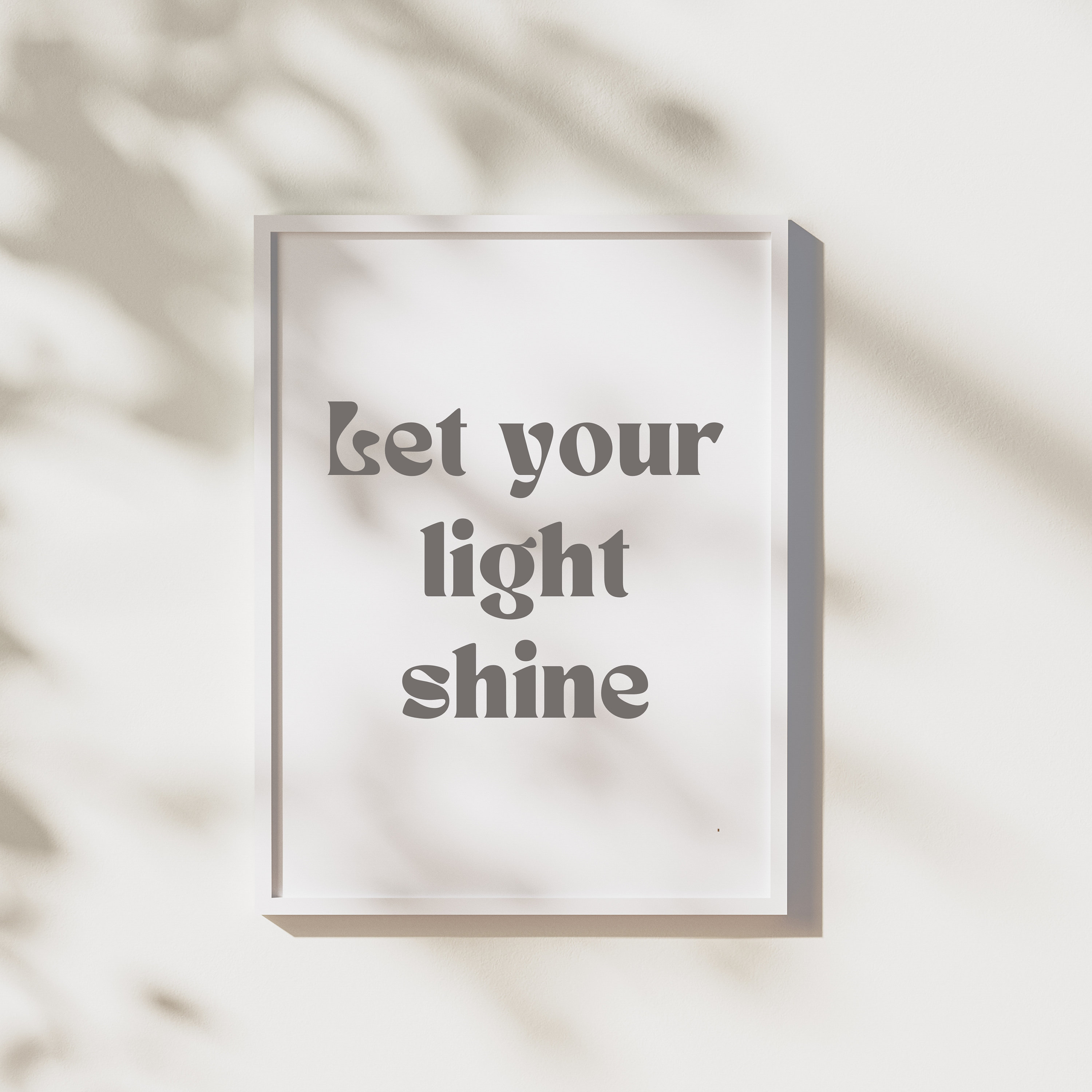 Minimalist Digital Printable "let Your Light Shine.." Wall Art for Home ...