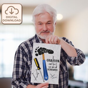 Wenn Opa es nicht reparieren kann Fußabdruck, Kinder-Baby-Kleinkind-Fußabdruck-Kunst, Vatertags-Fußabdruck, Handabdruck-Andenken, Vatertags-Fußabdruck-Kunst